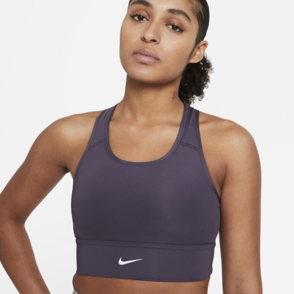 Nike Dri-FIT Swoosh Women's Medium-Support 1-Piece purple Sports Bra	
Size M